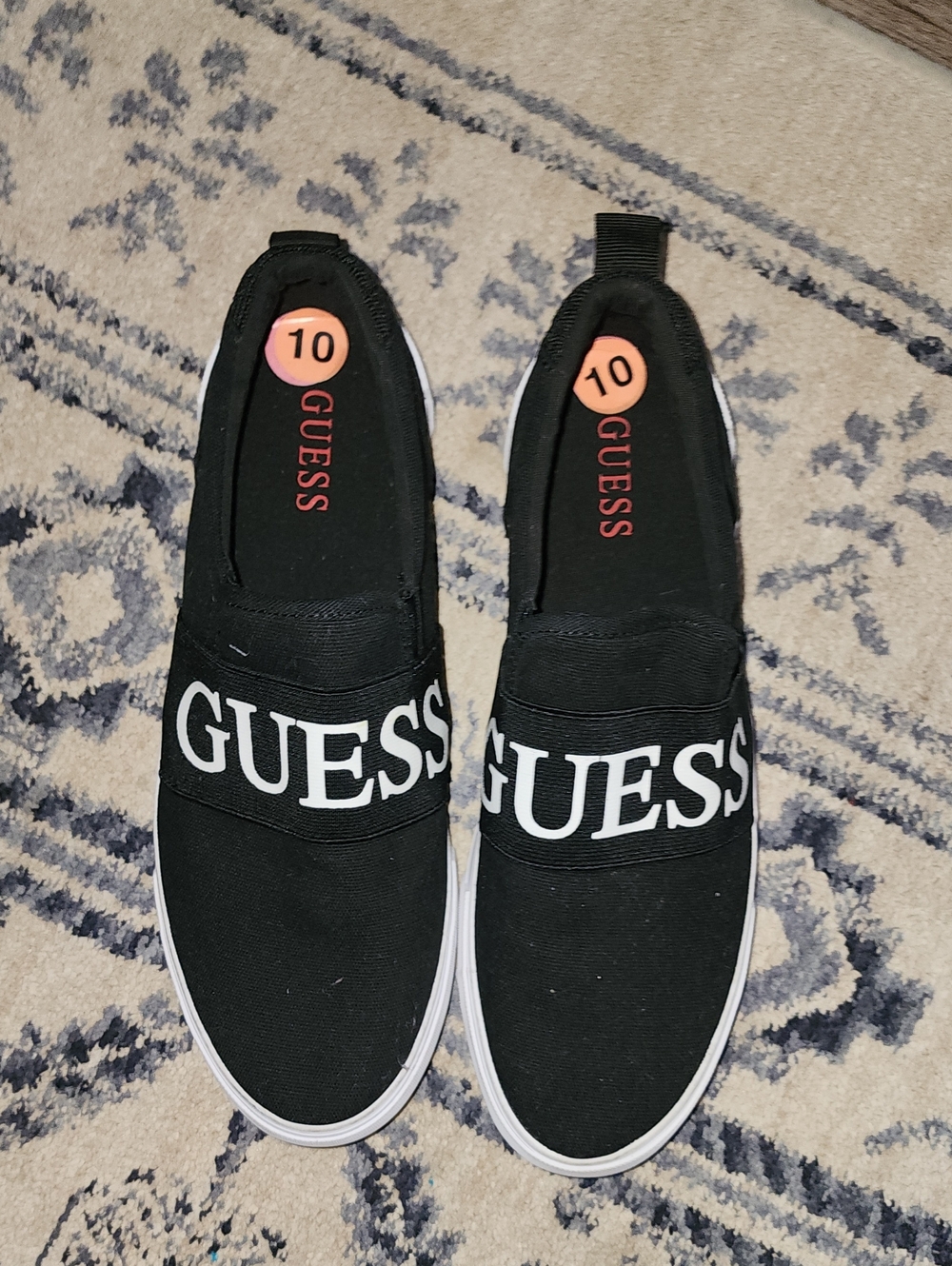 GUESS Black Slip-On Logo Loafers Mens 10 Womens 11.5